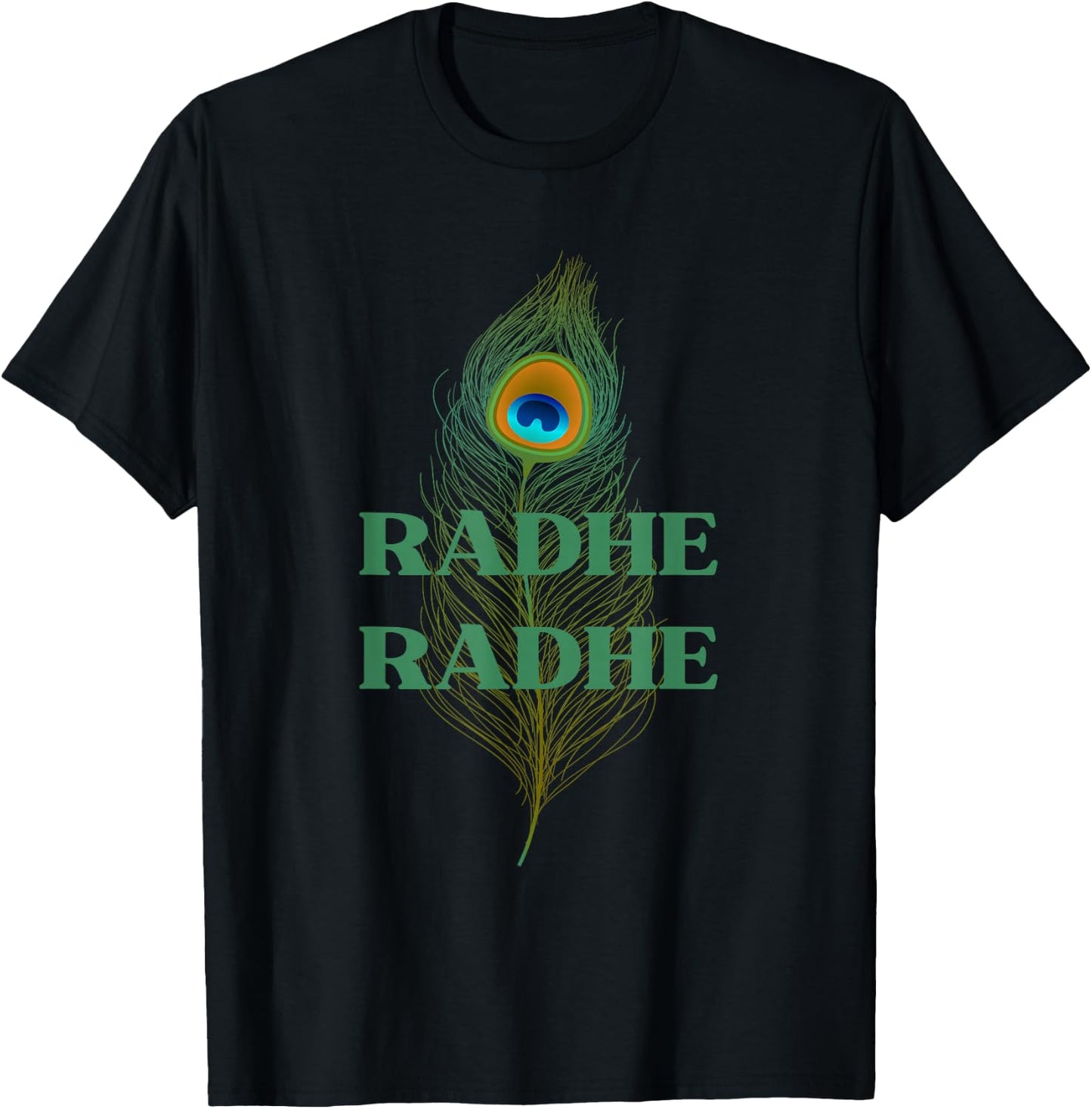 Radhe Radhe Hindi Indian Braj Expression Greeting Krishna T-Shirt - T-Shirt | Black