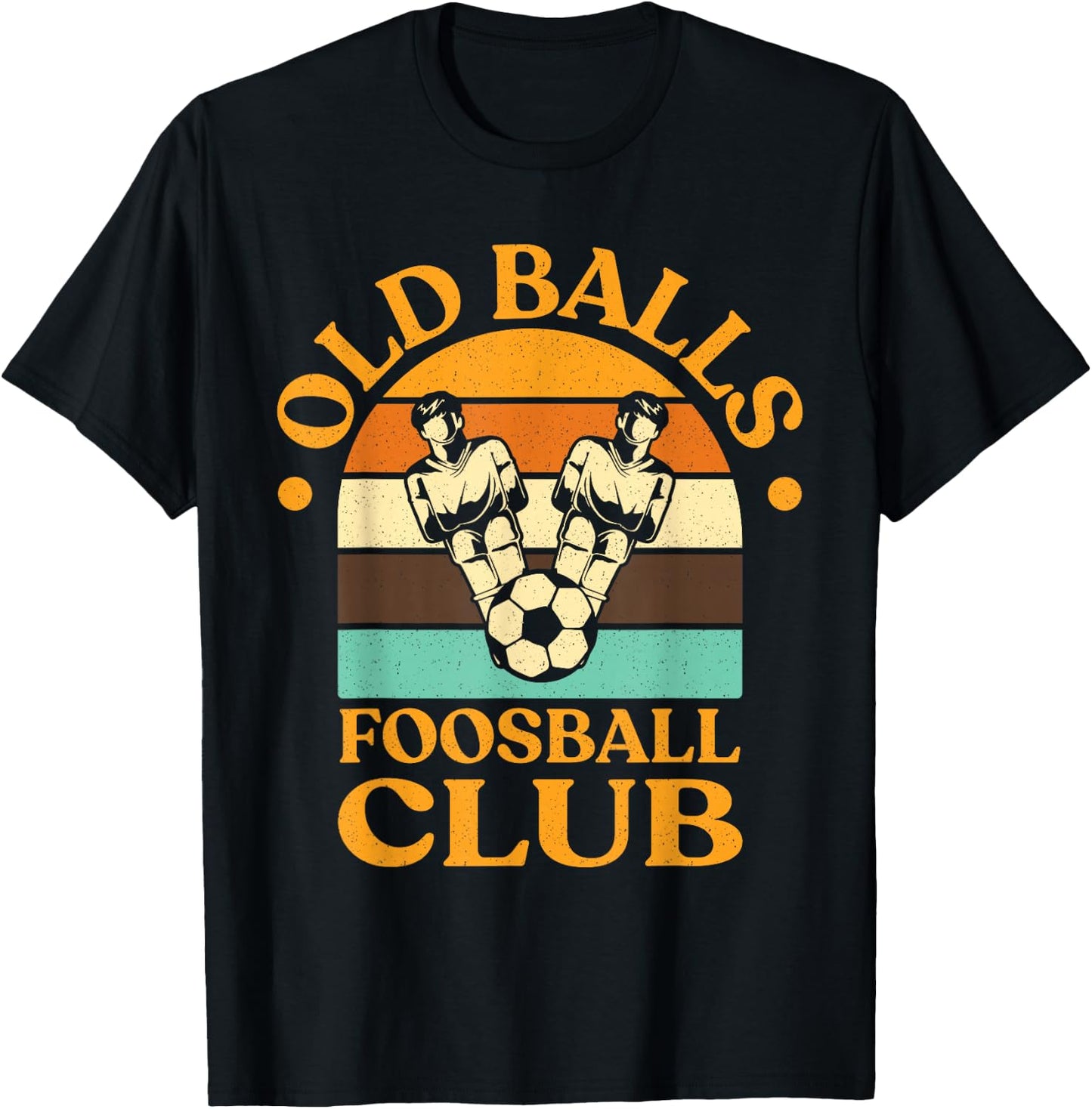 Funny Old Balls Foosball Club Retro Table Soccer Player T-Shirt - T-Shirt | Black