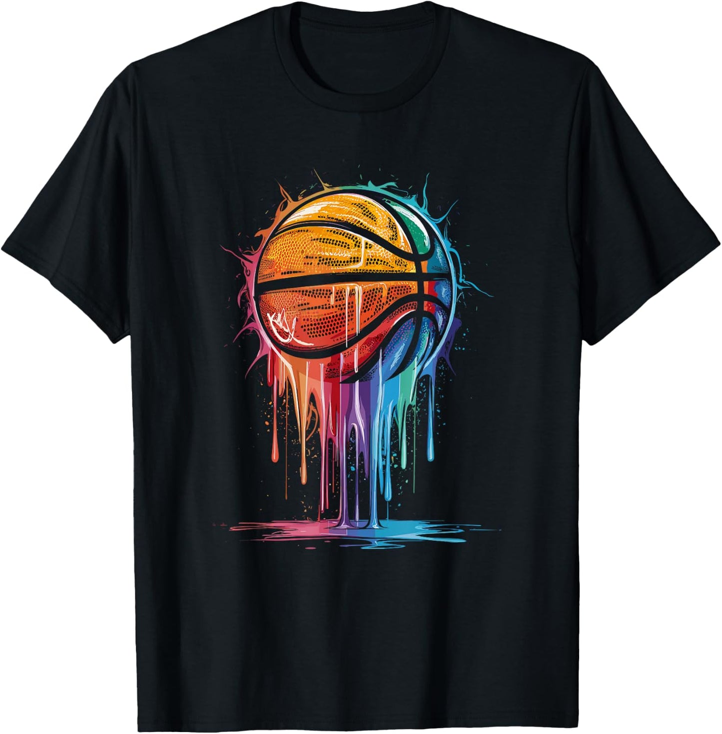 Colorful Basketball Player Basket Basket , Black, S T-Shirt - T-Shirt | Black