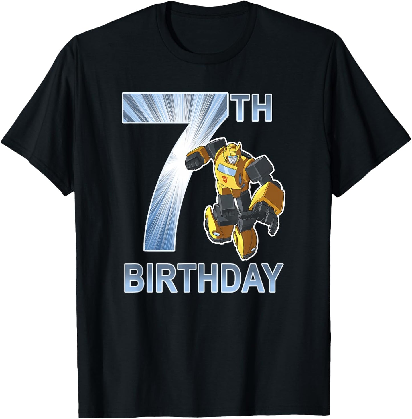 Transformers Bumblebee 7th Birthday Light Shine Fill Poster - Transformers - Kinder - - Kurzarm - - Schwarz - S T-Shirt - T-Shirt | Black