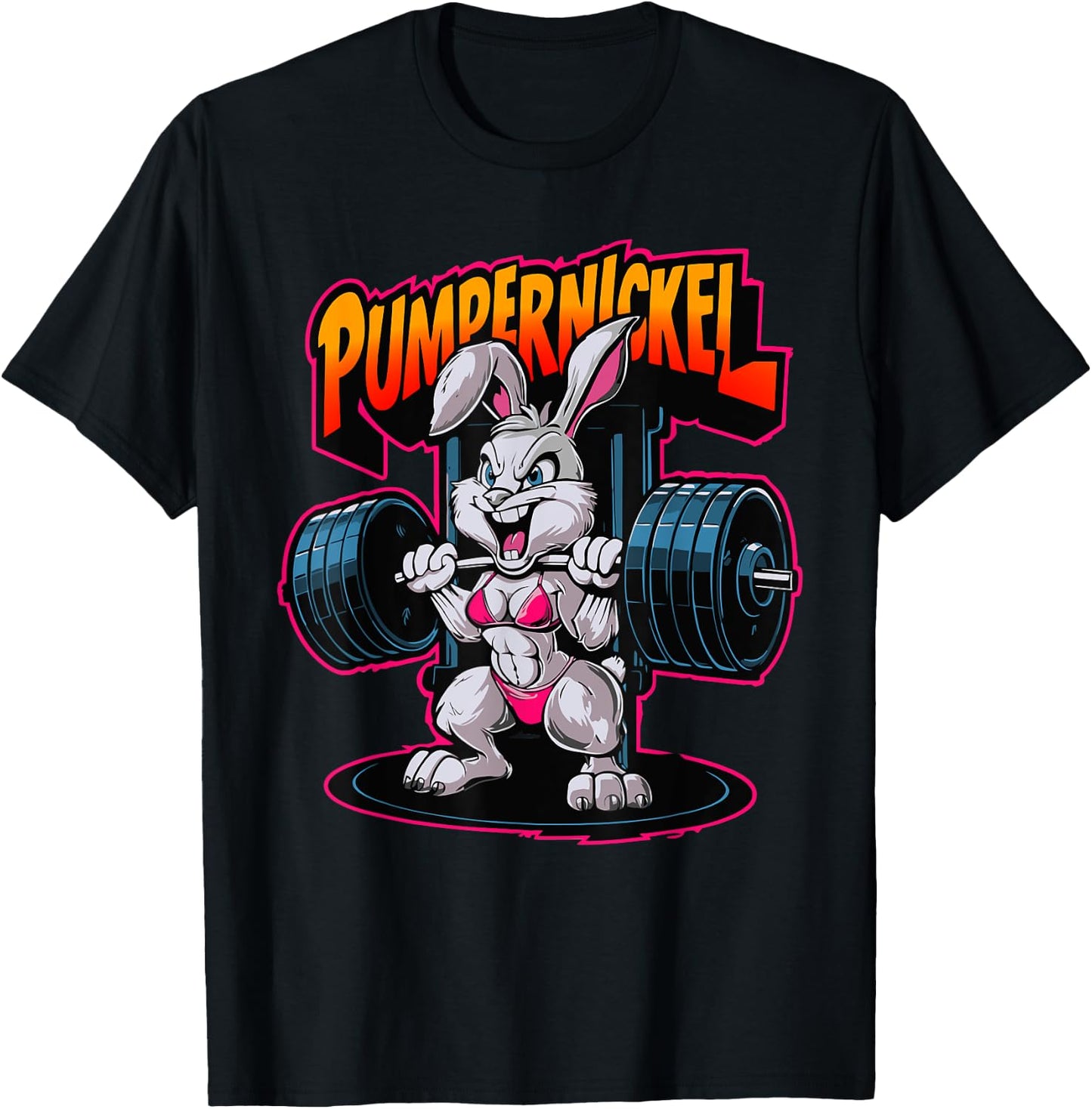 Gym Workout Sport Rabbit Pumpenickel , black T-Shirt - T-Shirt | Black