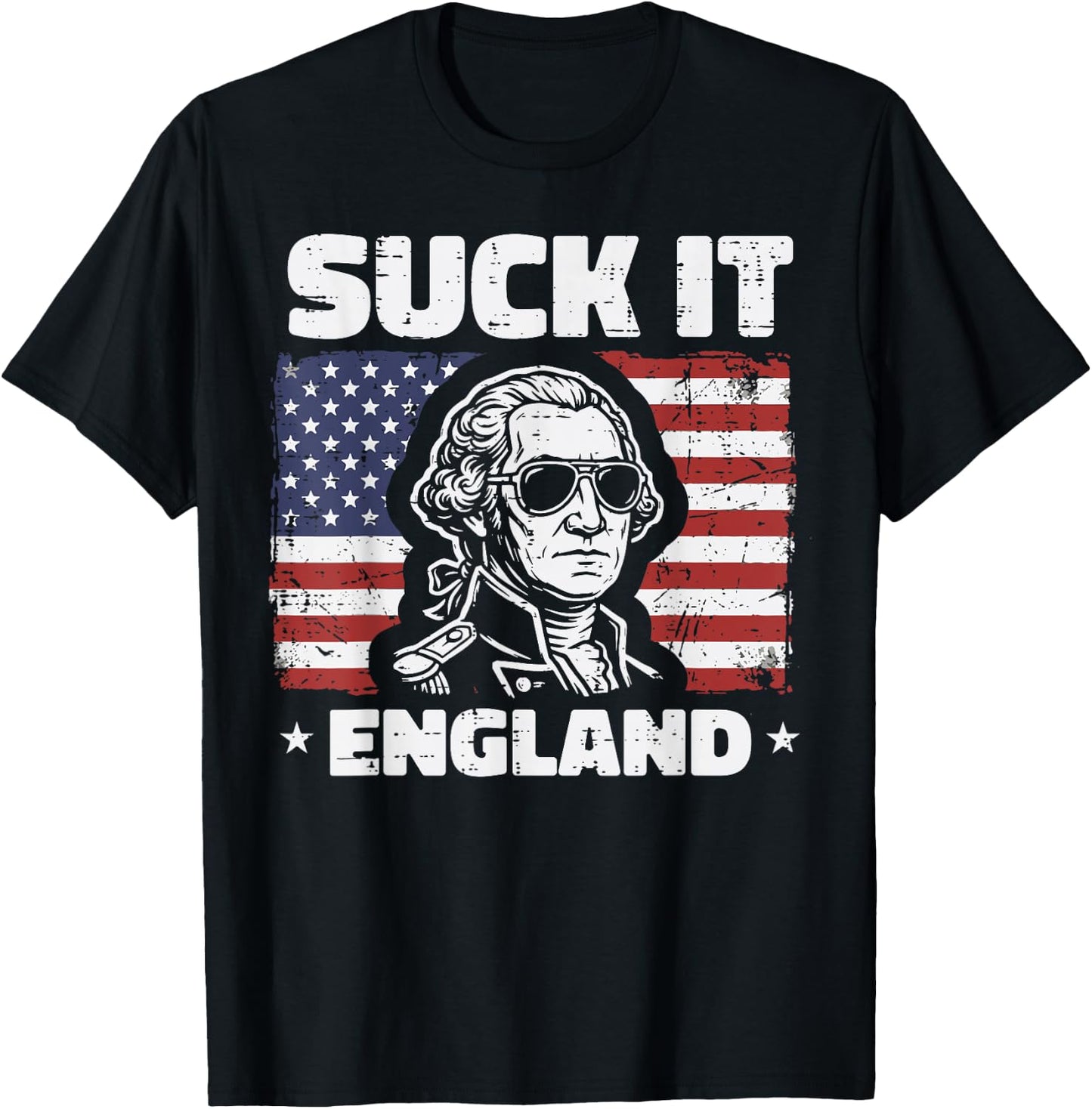 Washington Suck It England US Flag 4th of July Men Women T-Shirt - T-Shirt | Black