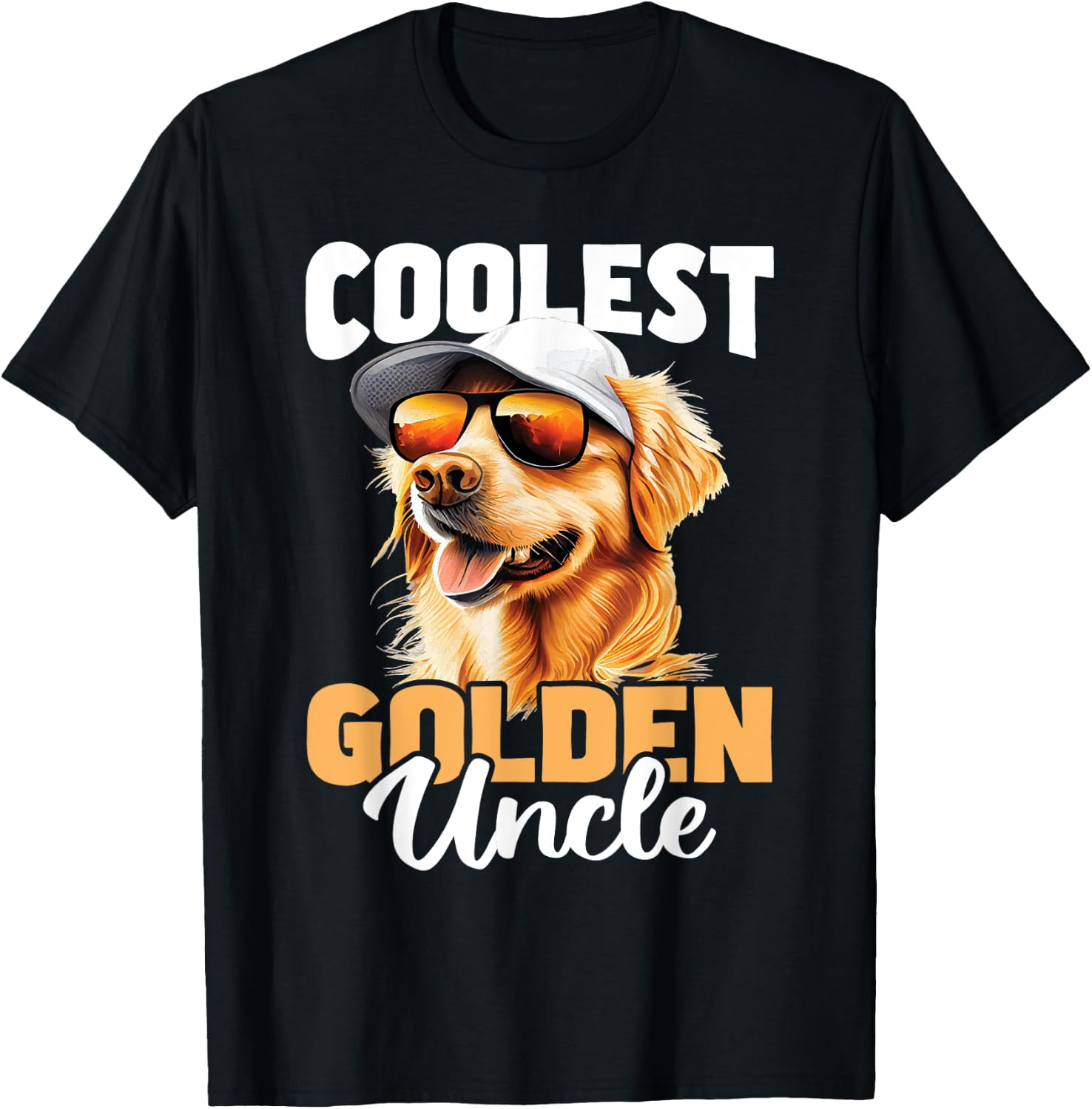 Coolest Golden Uncle - Dog Lover Pet Trainer Canine Men Women Girls Kids T-Shirt - T-Shirt | Black