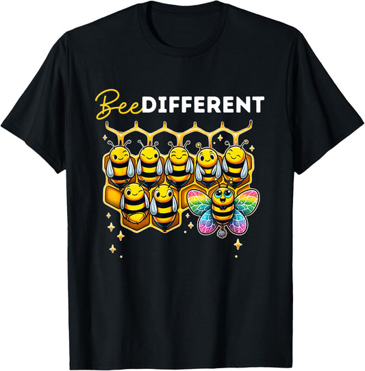 Autism Awareness Cute Bee girls boys Bee Different T-Shirt - T-Shirt | Black