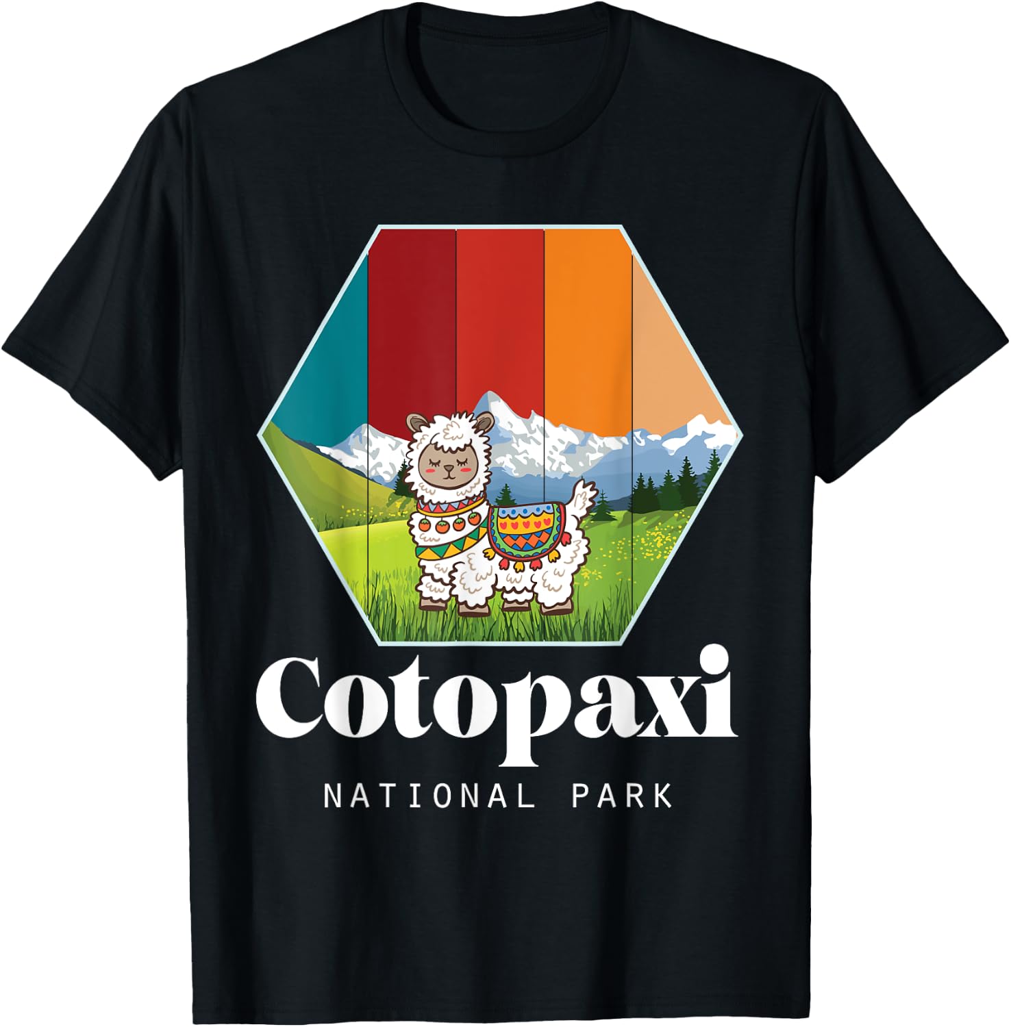 Llama National Park Hike Cotopaxi Ecuador Souvenir T-Shirt - T-Shirt | Black