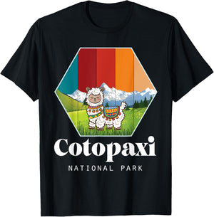 Llama National Park Hike Cotopaxi Ecuador Souvenir T-Shirt - T-Shirt | Black