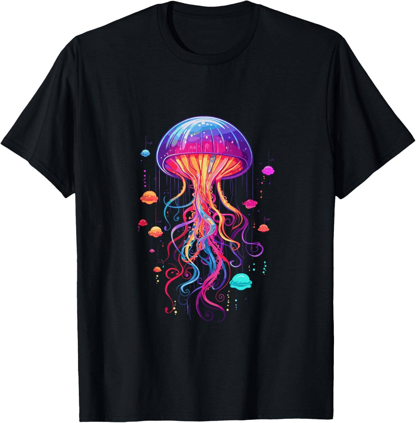 Jellyfish Ocean Animal Scuba Diving Rainbow Jelly Fish T-Shirt - T-Shirt | Black