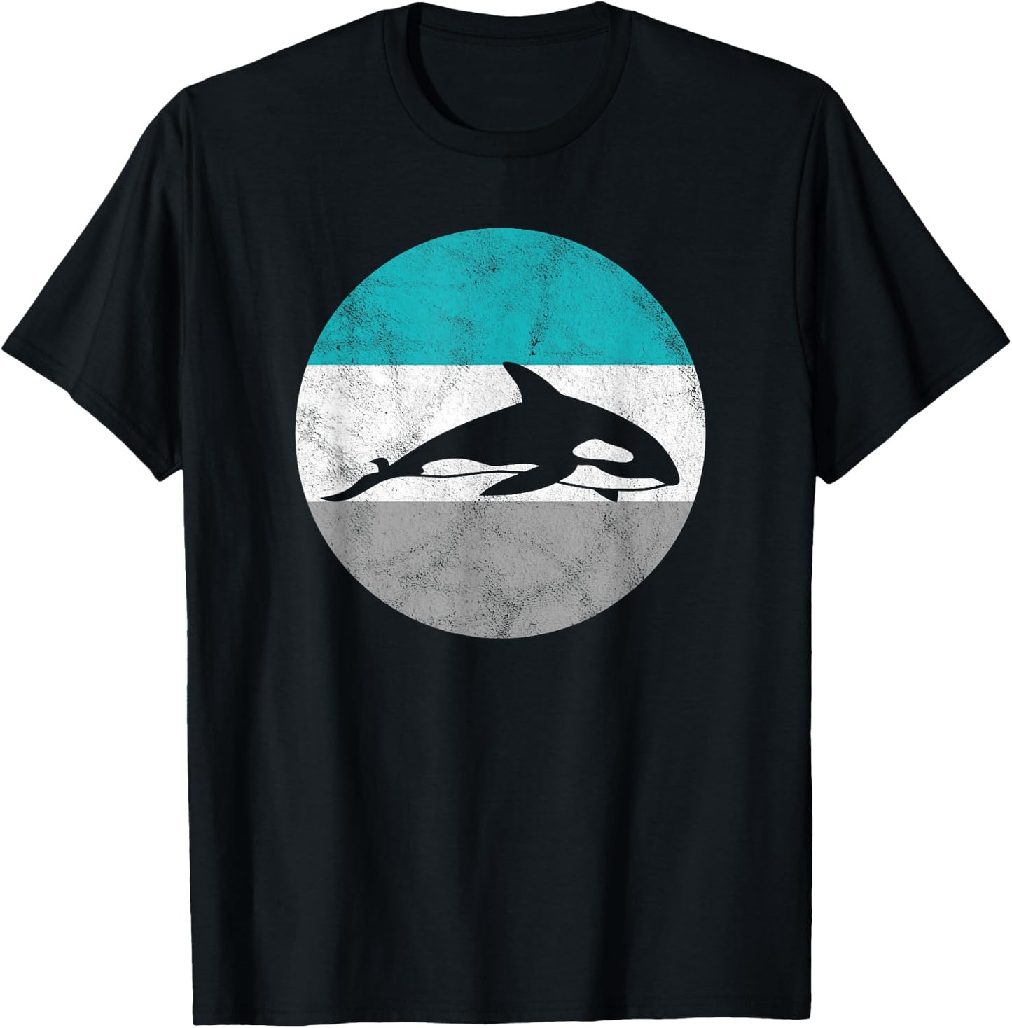 Orca Killer Whale Retro Gift Women Boys & Girls T-Shirt - T-Shirt | Black