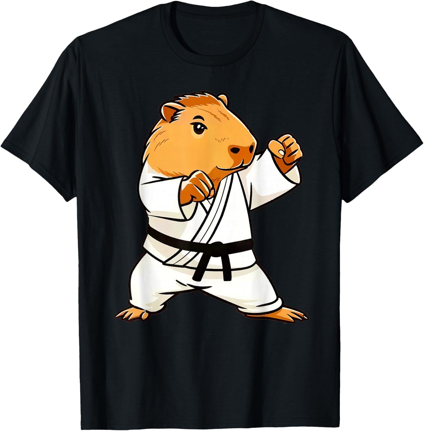 Karate Capybara Funny Martial Arts MMA Men Teen Boys Kids T-Shirt - T-Shirt | Black