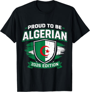 Proud to Be Algerian 2026 Edition Football Fan T-Shirt - T-Shirt | Black