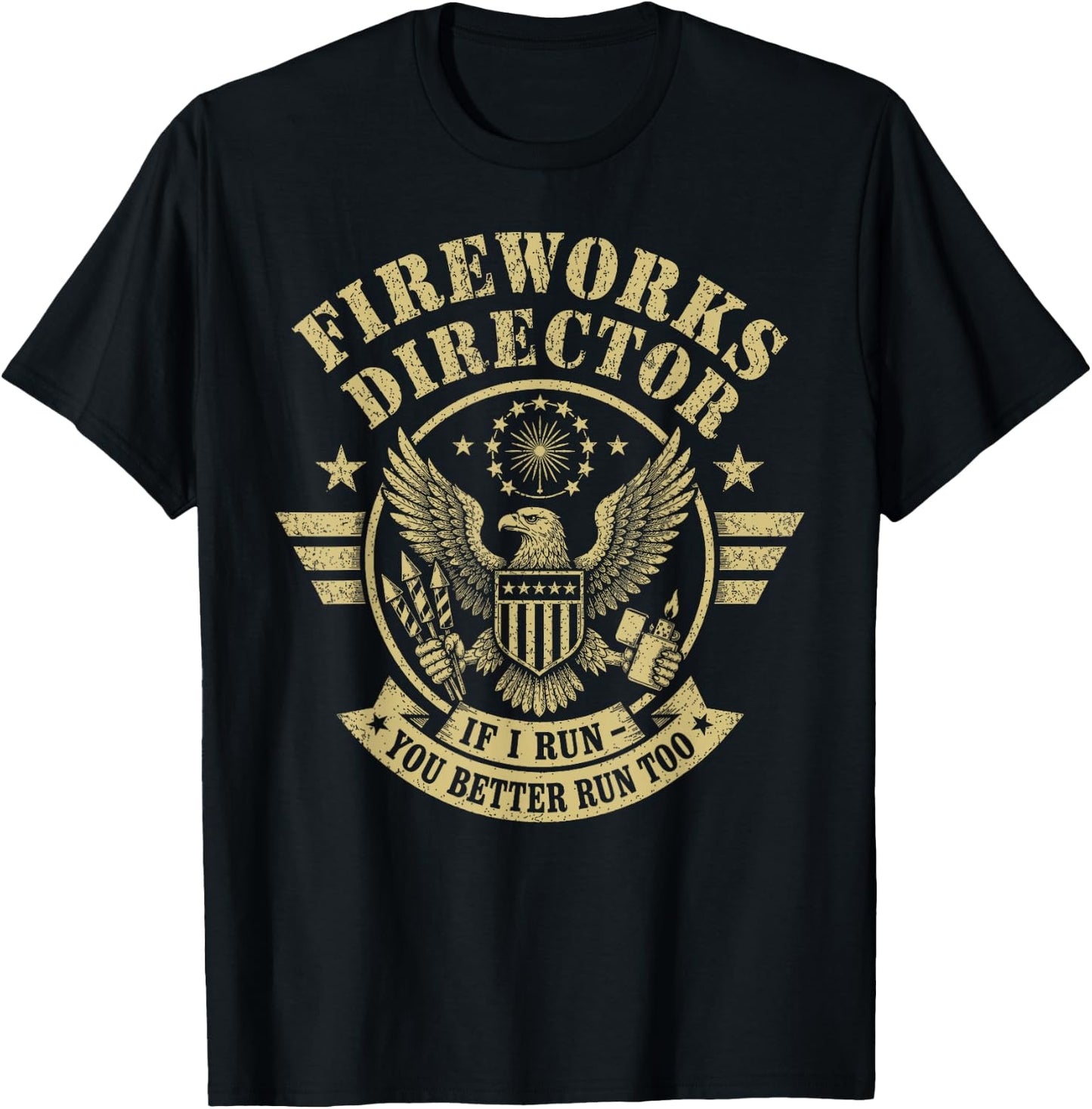 4th of July Memorial Day Boom, Patriotic Fireworks Director T-Shirt - T-Shirt | Black