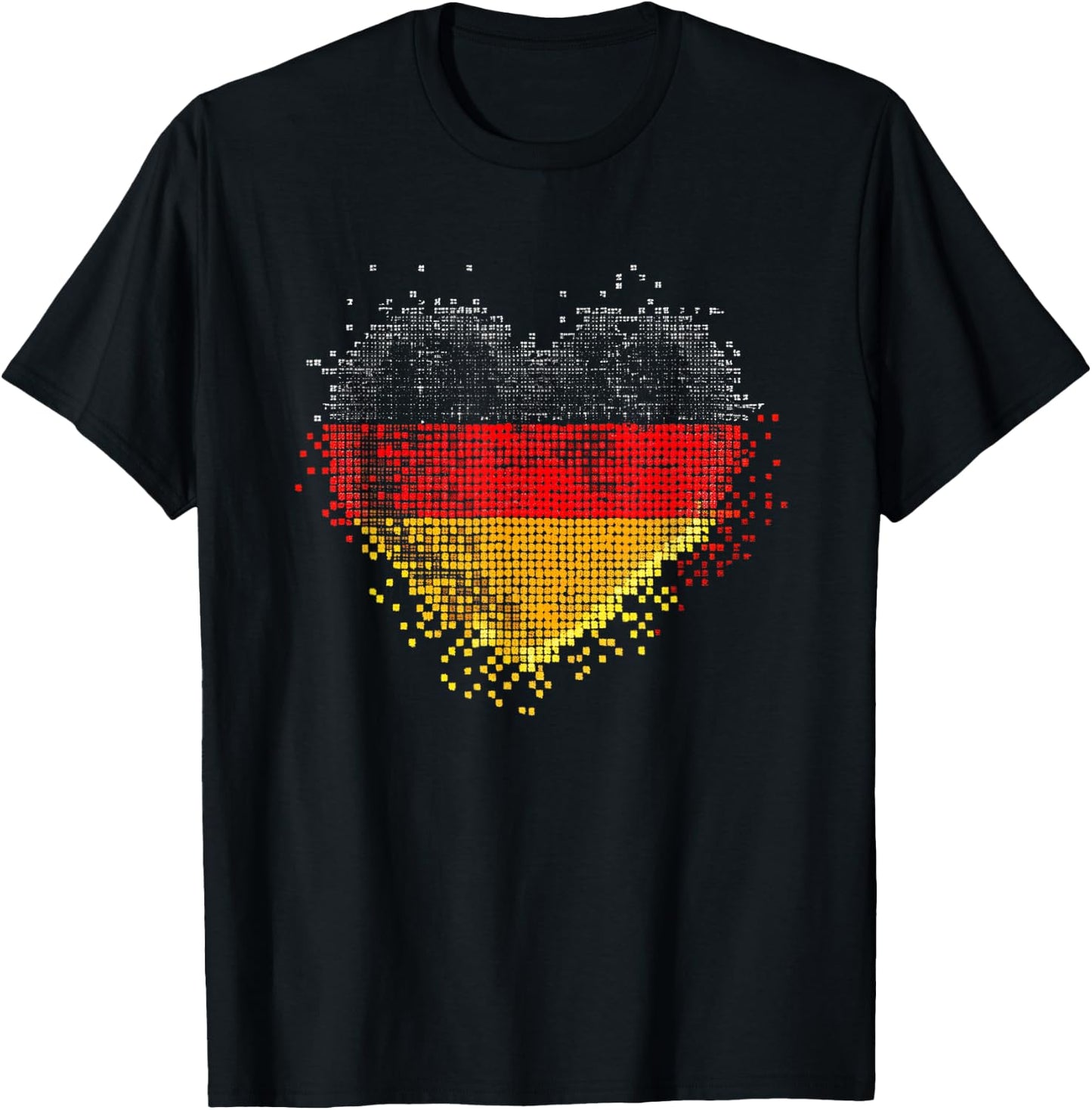 Deutschland Deutsche Flagge Herz T-Shirt - T-Shirt | Black