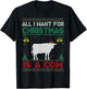 All I Want For Christmas Is A Cow Ugly Sweater T-Shirt - T-Shirt | Black