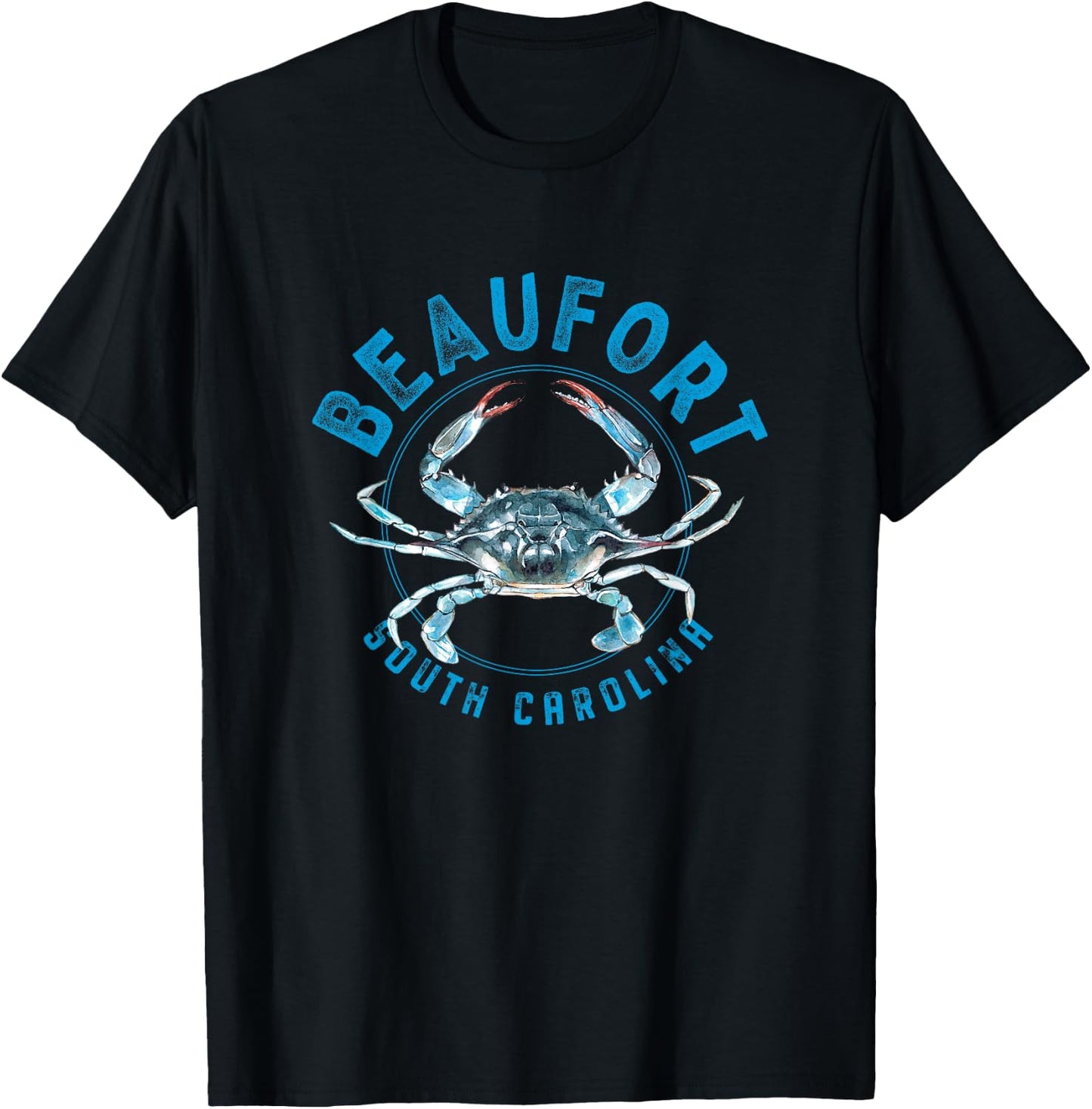 Beaufort South Carolina Blue Crab Design T-Shirt - T-Shirt | Black