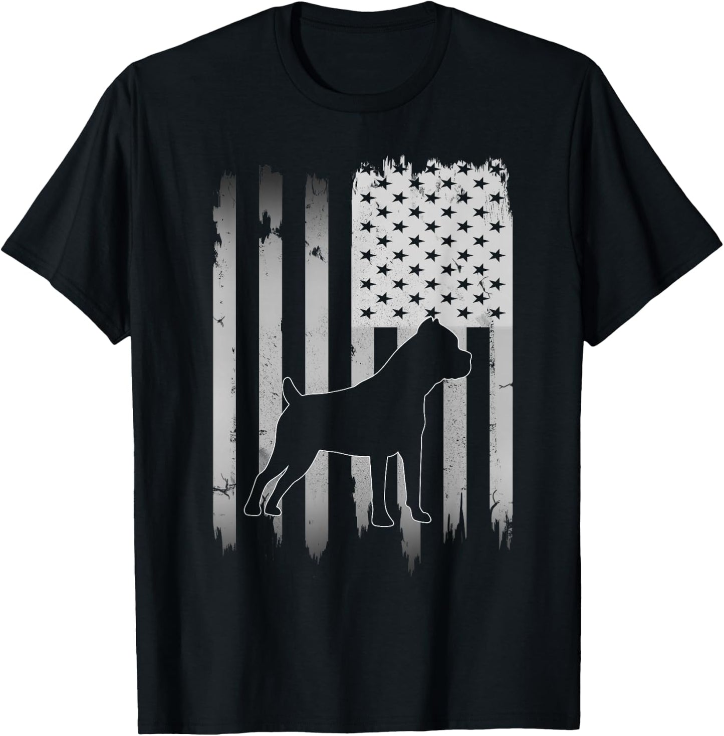 Cane Corso Dog USA American Flag 4th of July T-Shirt - T-Shirt | Black