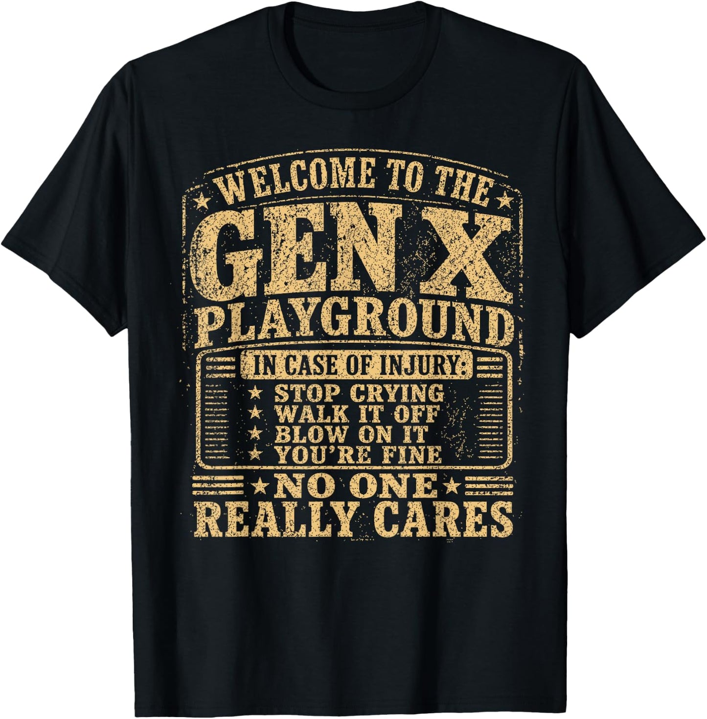 Welcome to The Gen X Playground Sarcastic 70s 80s Humor T-Shirt - T-Shirt | Black