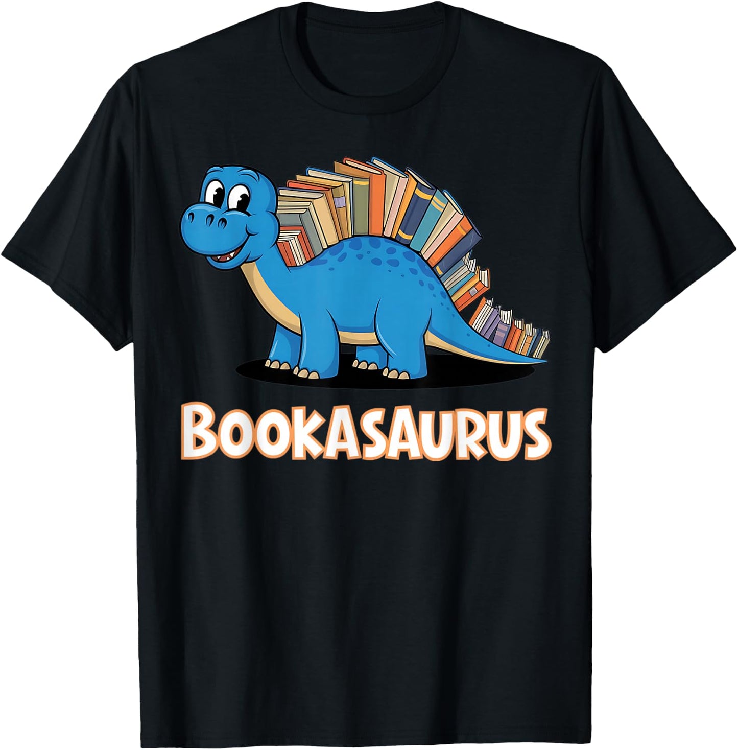 Bookasaurus Funny Kids Dinosaur Reading Pun T-Shirt - T-Shirt | Black