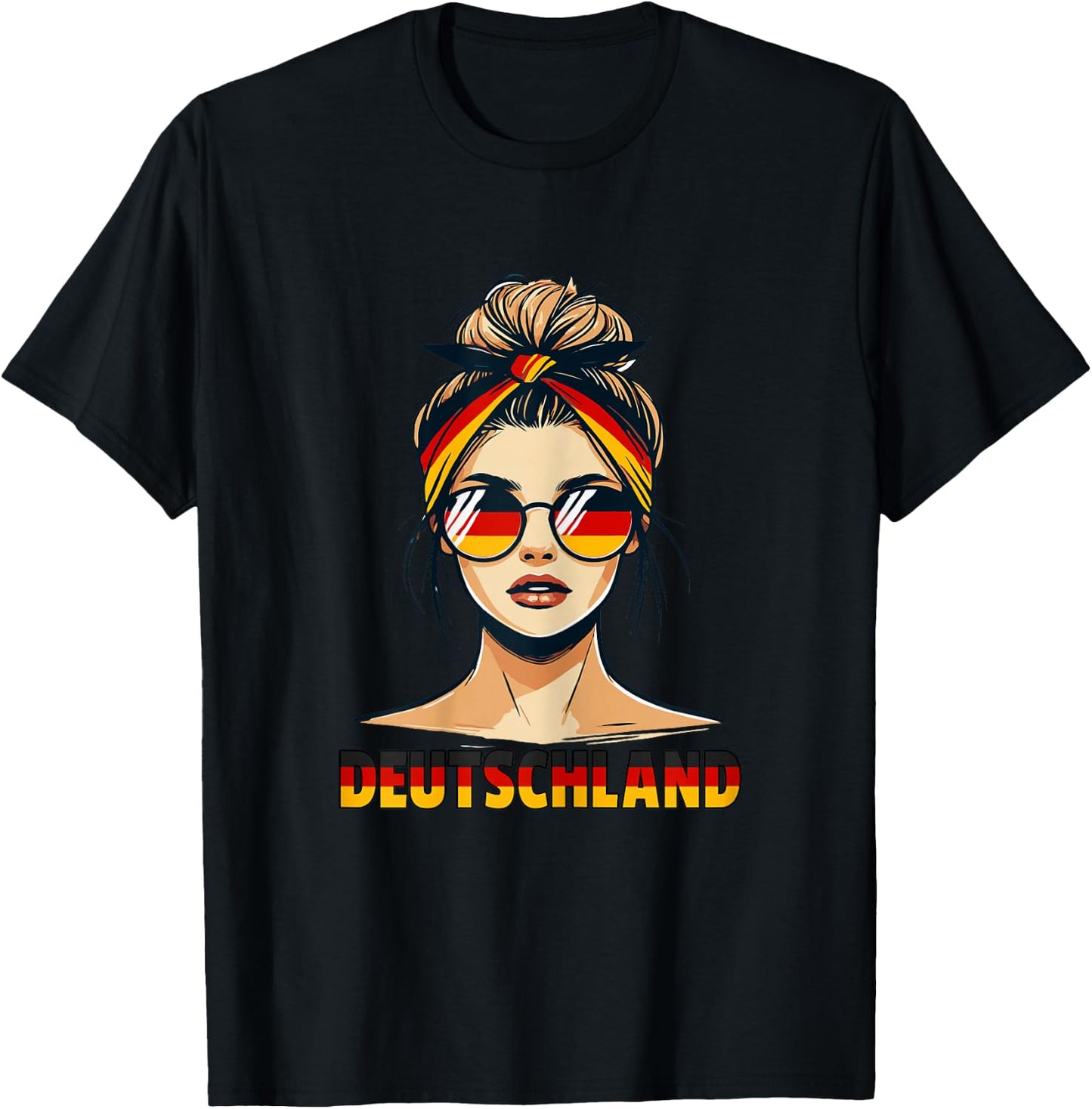 Deutsches Mädchen liebt Deutschland Flagge Deutsches Mädchen Deutschland T-Shirt - T-Shirt | Black