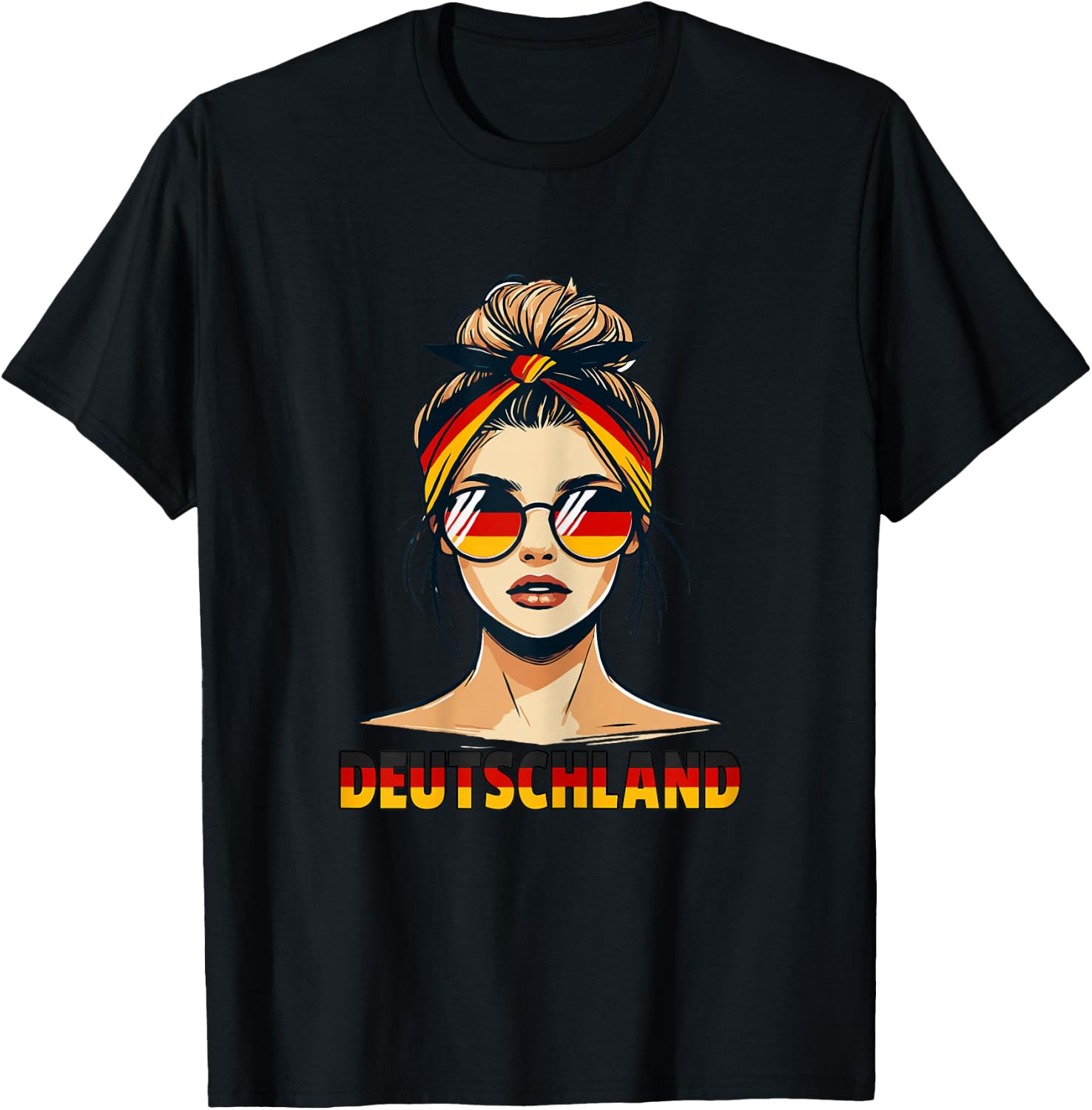 Deutsches Mädchen liebt Deutschland Flagge Deutsches Mädchen Deutschland T-Shirt - T-Shirt | Black