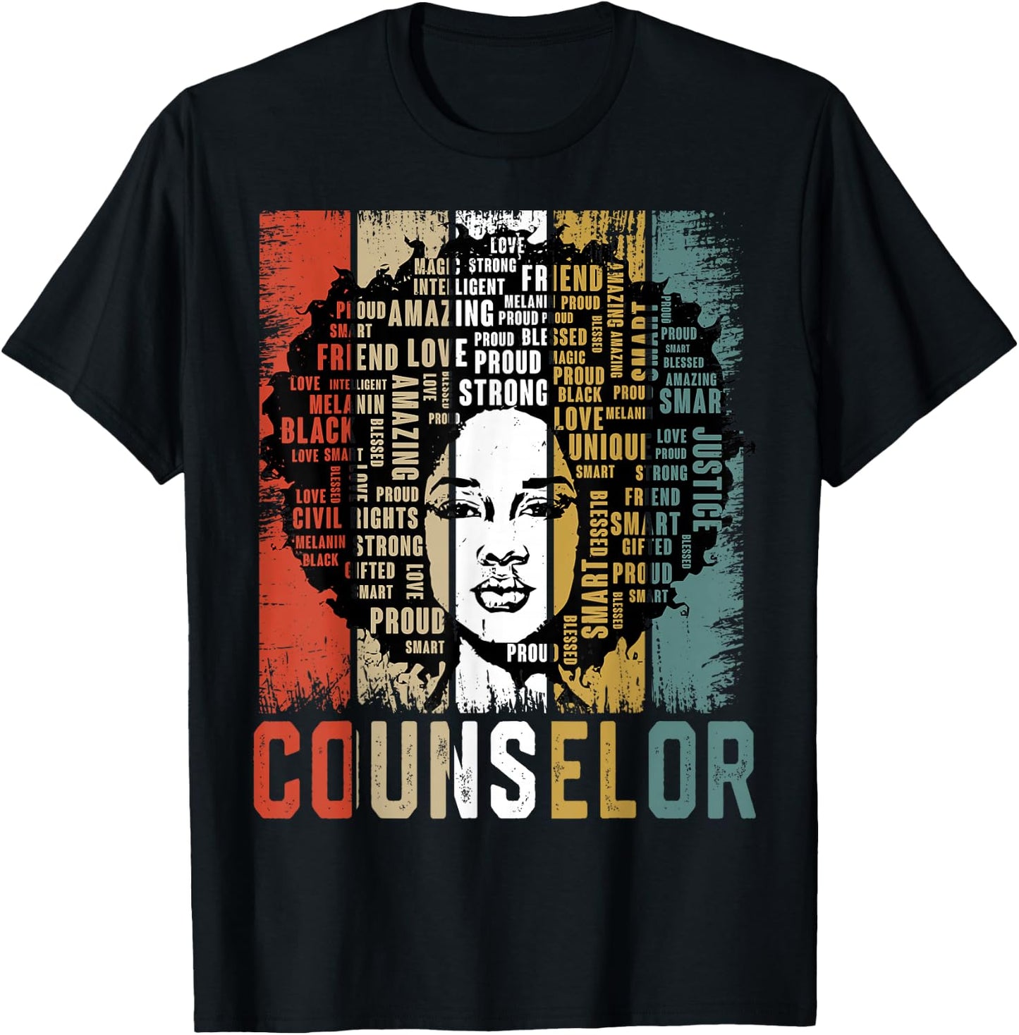 Counselor Afro African American Women Black History Month T-Shirt - T-Shirt | Black