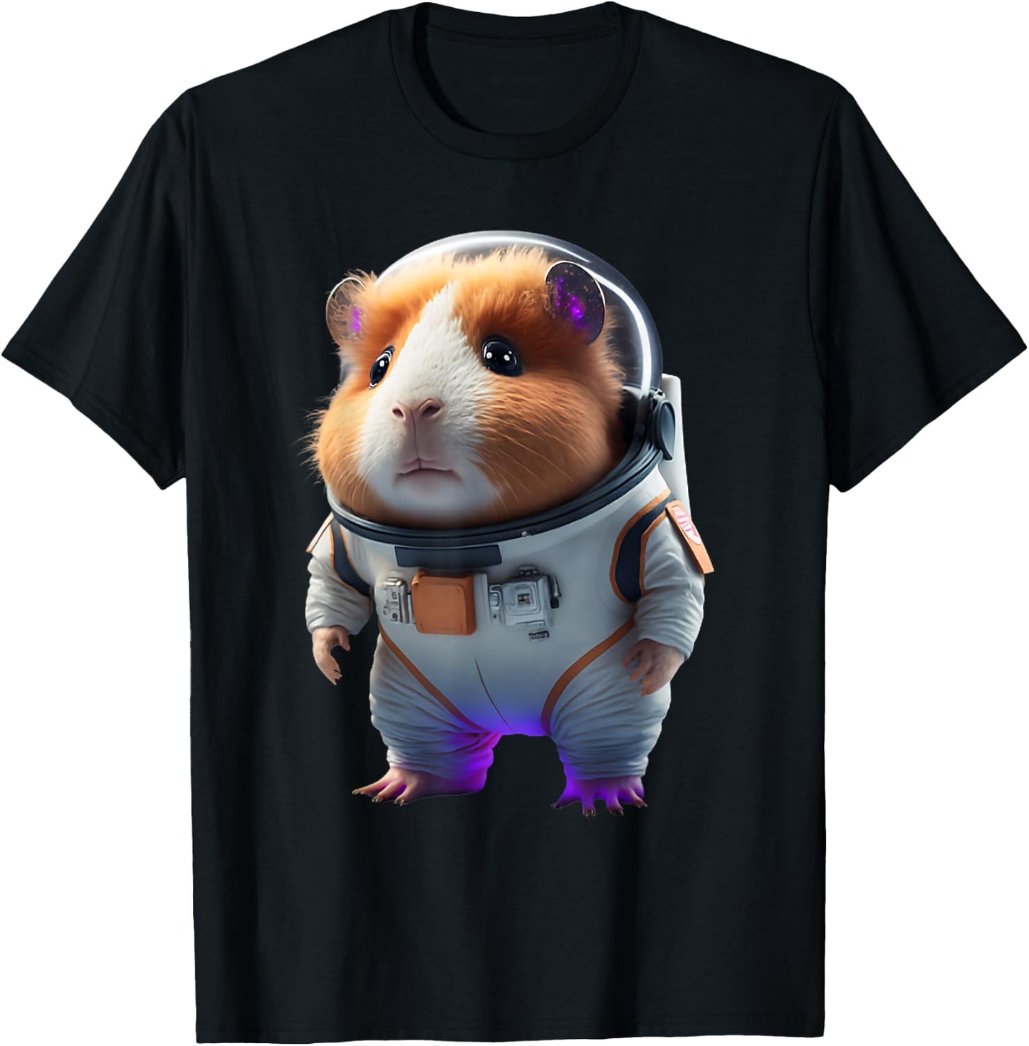 Guinea Pig Shirt Astronaut Furry Potato Guinea Pig Funny T-Shirt - T-Shirt | Black