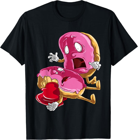 Cool Donut And Donut Blood | Funny Doughnut Filling Fan Gift T-Shirt - T-Shirt | Black