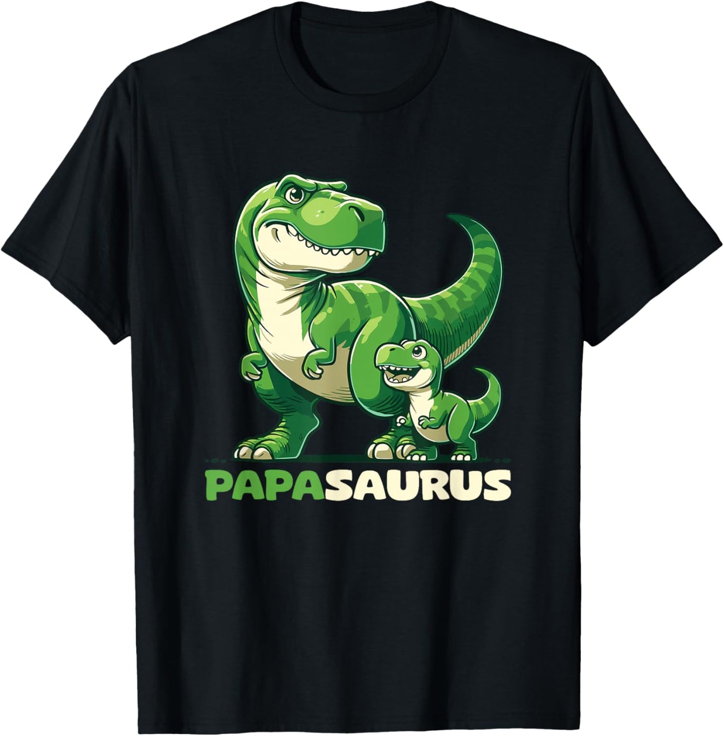 Papasaurus Vatertag Bester Papa T-Rex Papa T-Shirt - T-Shirt | Black