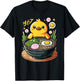 Kawaii Cute Duck Eating Ramen Noodles T-Shirt - T-Shirt | Black
