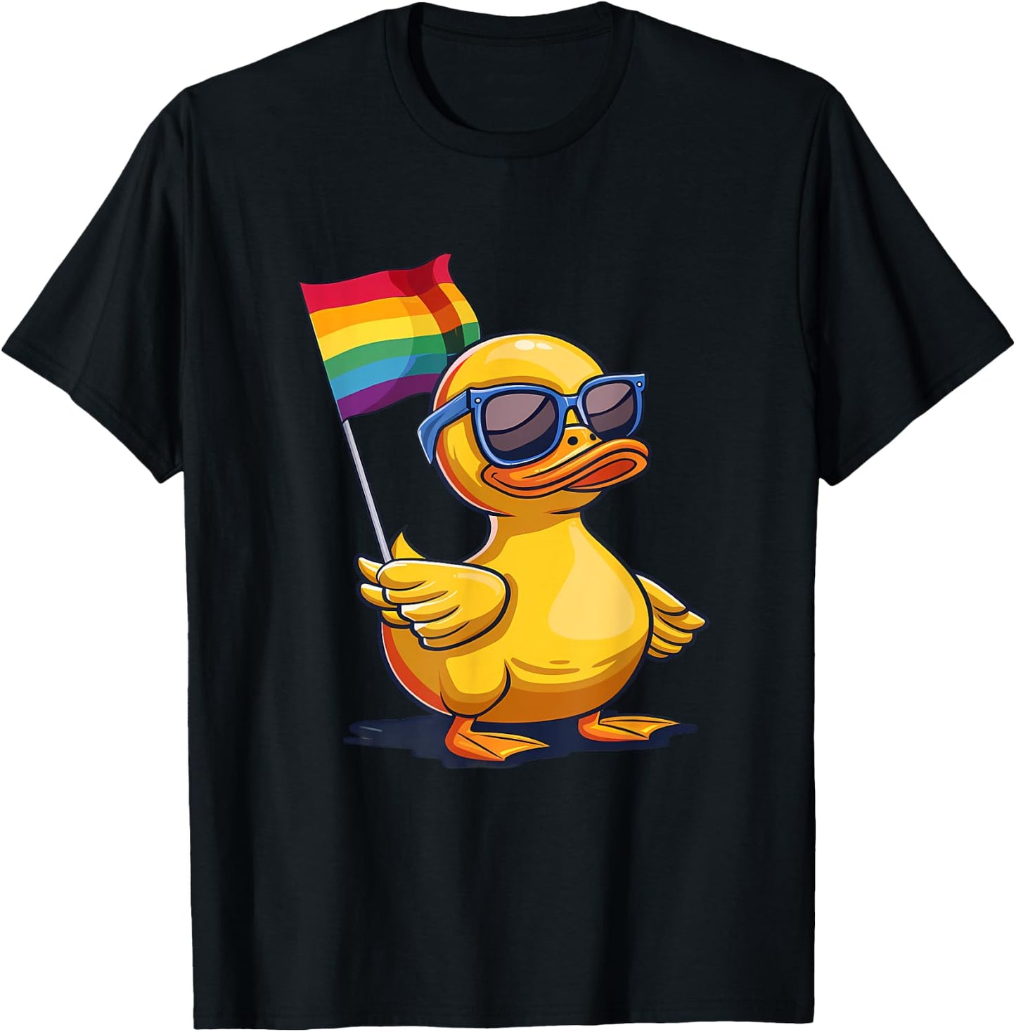 LGBT Rubber Duck Rainbow LGBT Parade LGBTQ Gay Pride Month T-Shirt - T-Shirt | Black