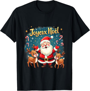 Kids Merry Christmas Funny Drawing For Kids , Black, 2 T-Shirt - T-Shirt | Black