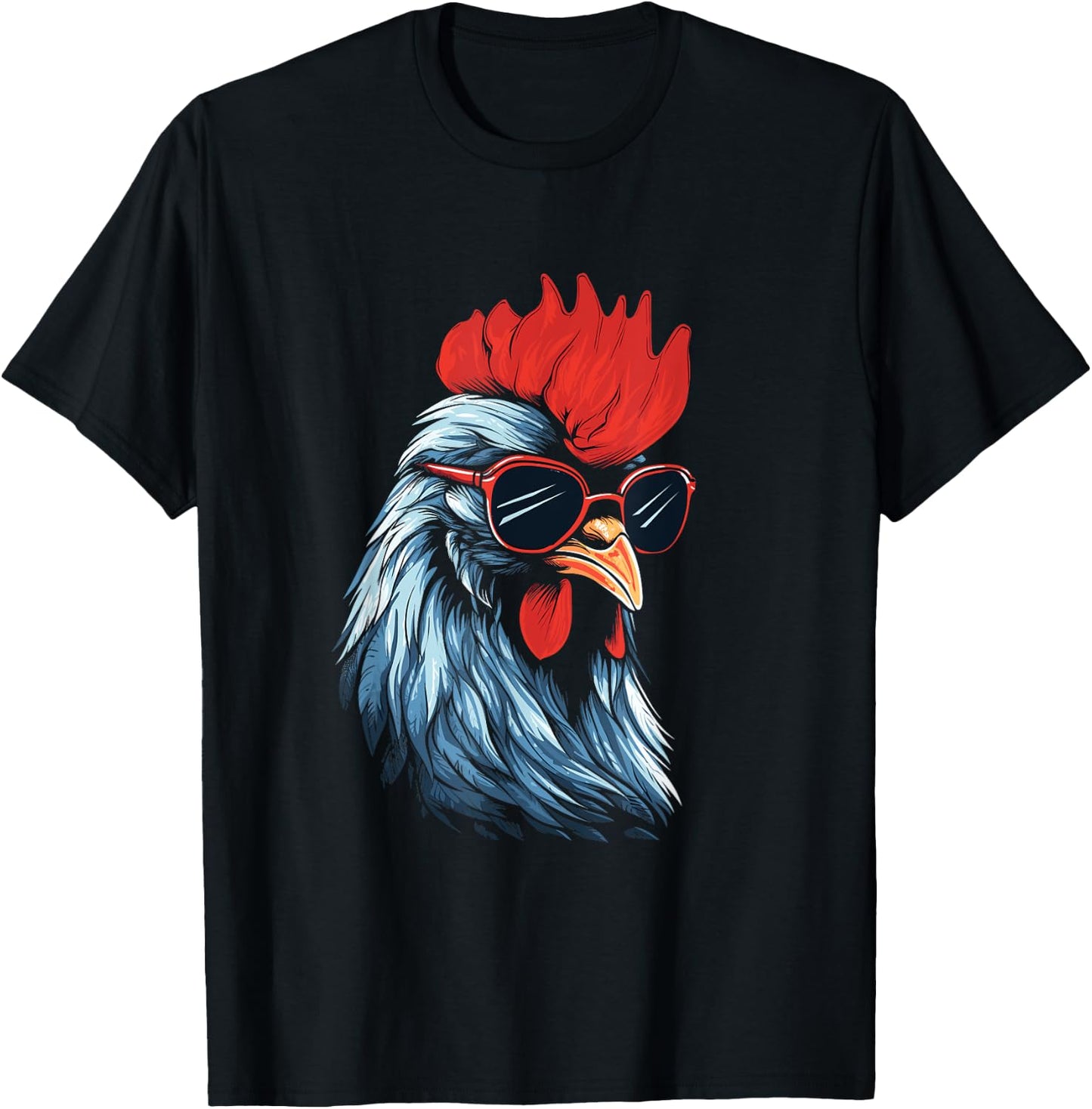A cool Rooster wearing sunglasses T-Shirt - T-Shirt | Black