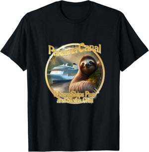 Panama Canal where ships pass and sloths relax T-Shirt - T-Shirt | Black