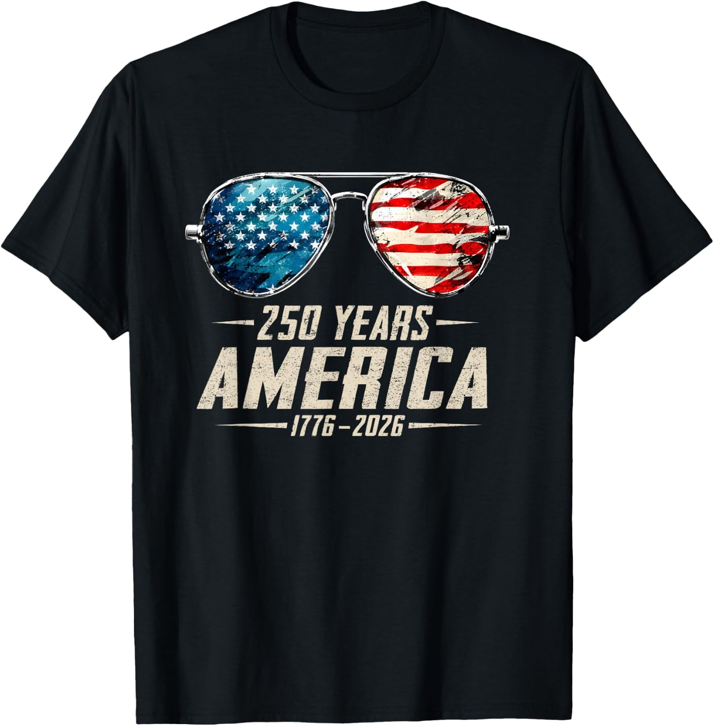 America Retro 250 Years 250th Anniversary USA 1776 2026 T-Shirt - T-Shirt | Black