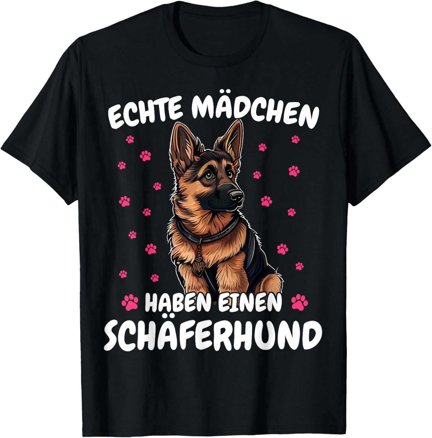 German Shepherd Dog with German Shepherd Design, black T-Shirt - T-Shirt | Black