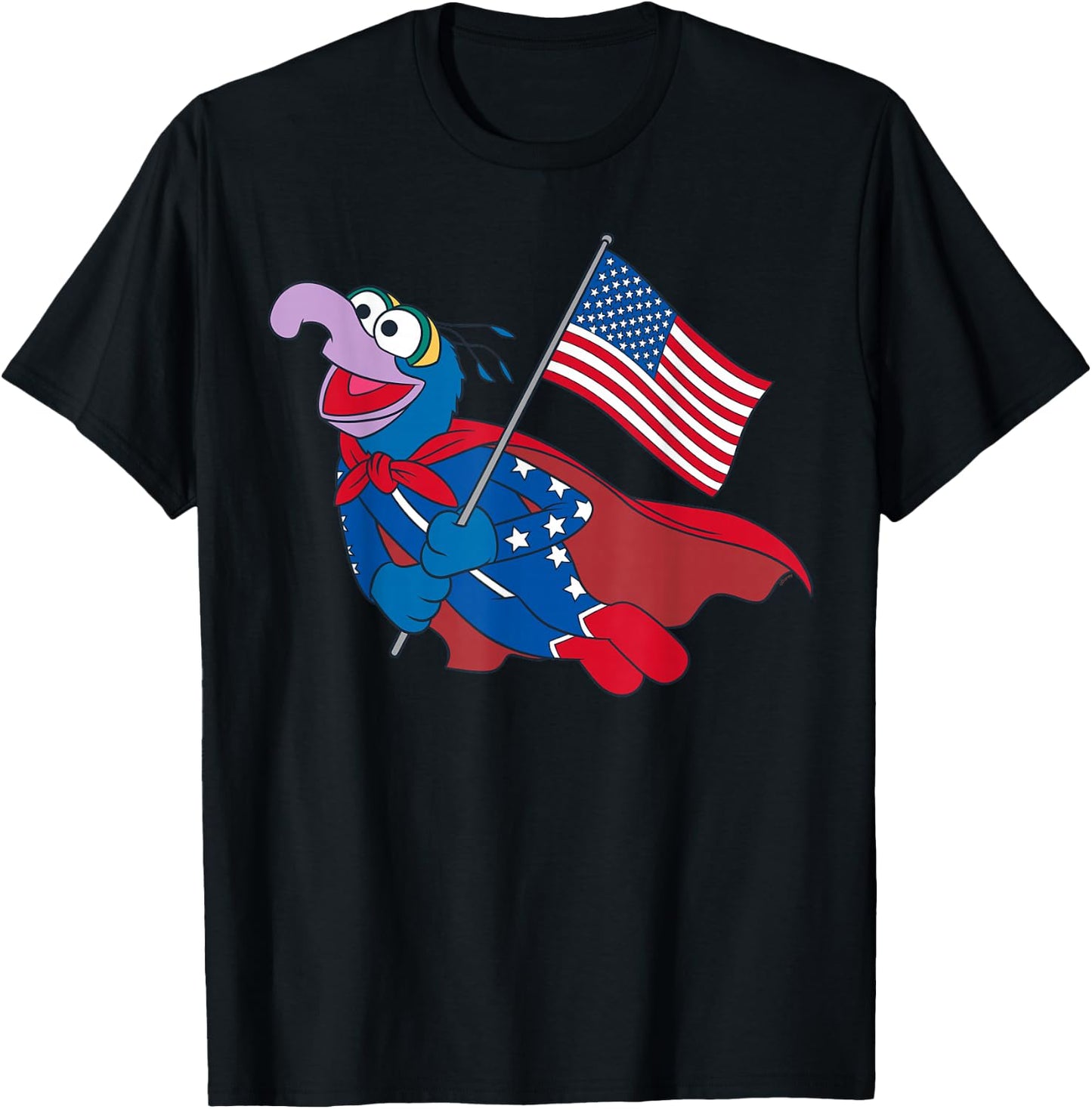 Disney The Muppets Gonzo 4th of July American Flag USA 250th T-Shirt - T-Shirt | Black