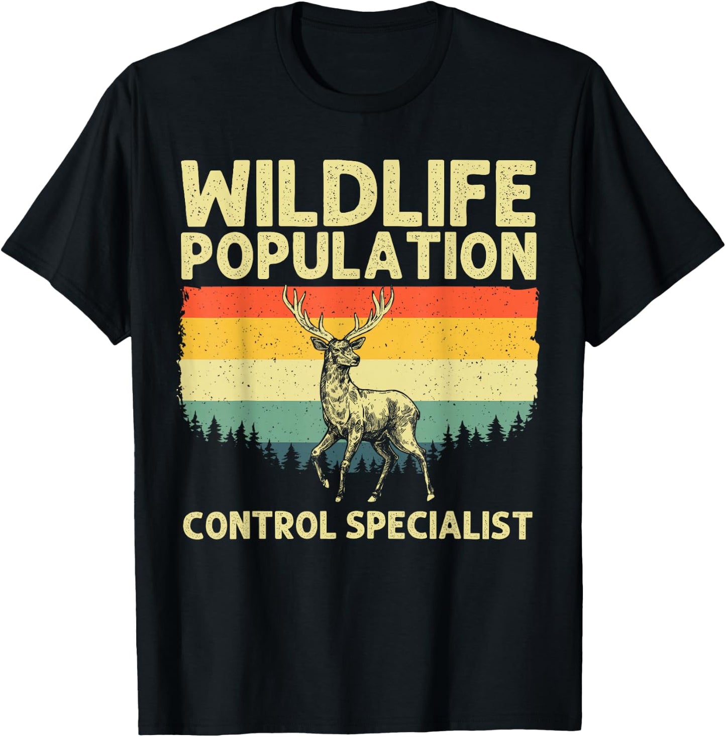 Deer Hunting Art Women Wildlife Hunter Deer Hunting T-Shirt - T-Shirt | Black