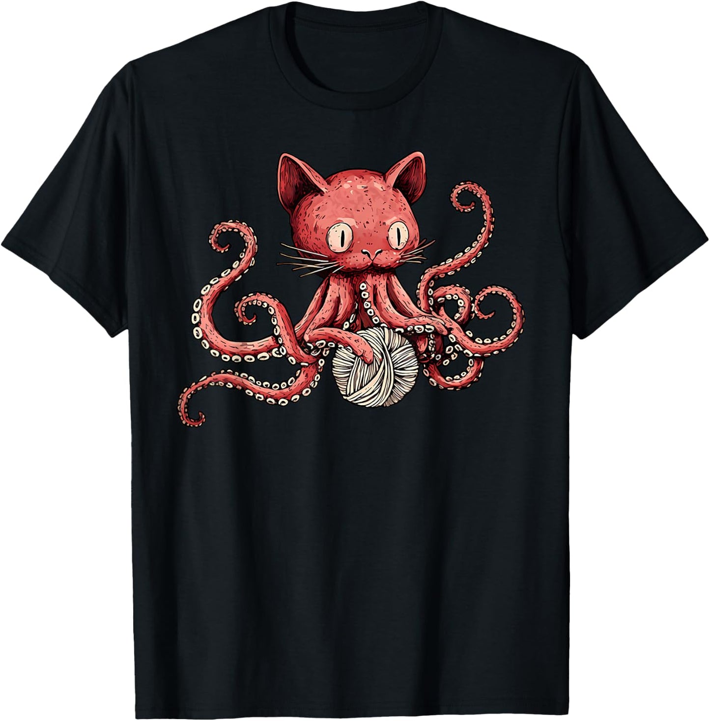 Octopus Crochet Knitting Yarn Octopus Knitter Crocheting T-Shirt - T-Shirt | Black