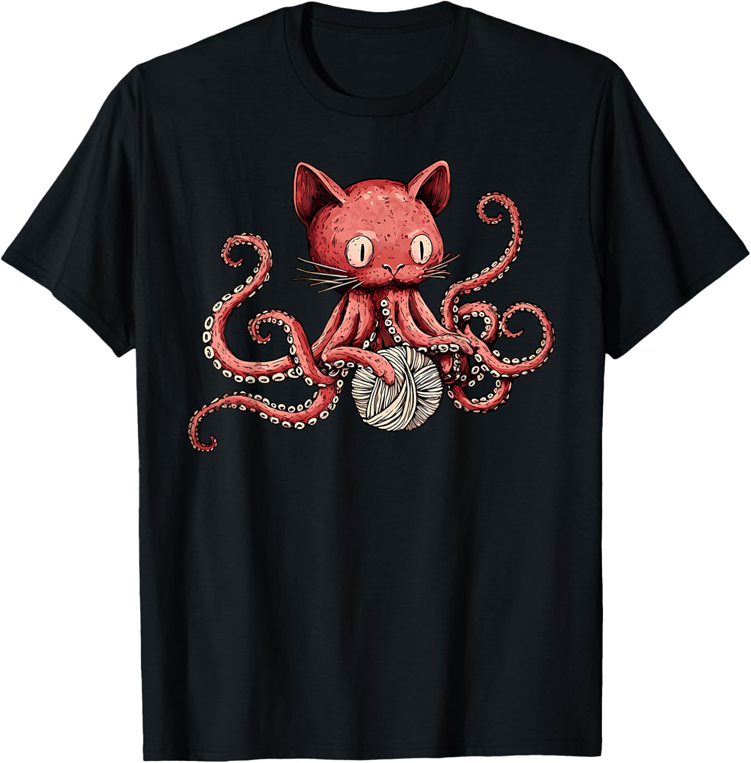 Octopus Crochet Knitting Yarn Octopus Knitter Crocheting T-Shirt - T-Shirt | Black