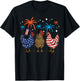 4th of July Chickens Patriotic Farm Animals Men Women Kids T-Shirt - T-Shirt | Black