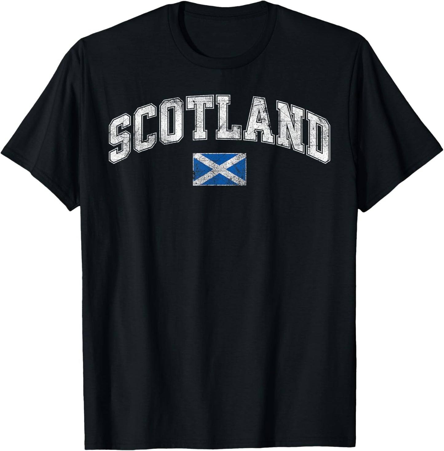 Retro Vintage Scotland | Women Men Kids Scottish Flag T-Shirt - T-Shirt | Black