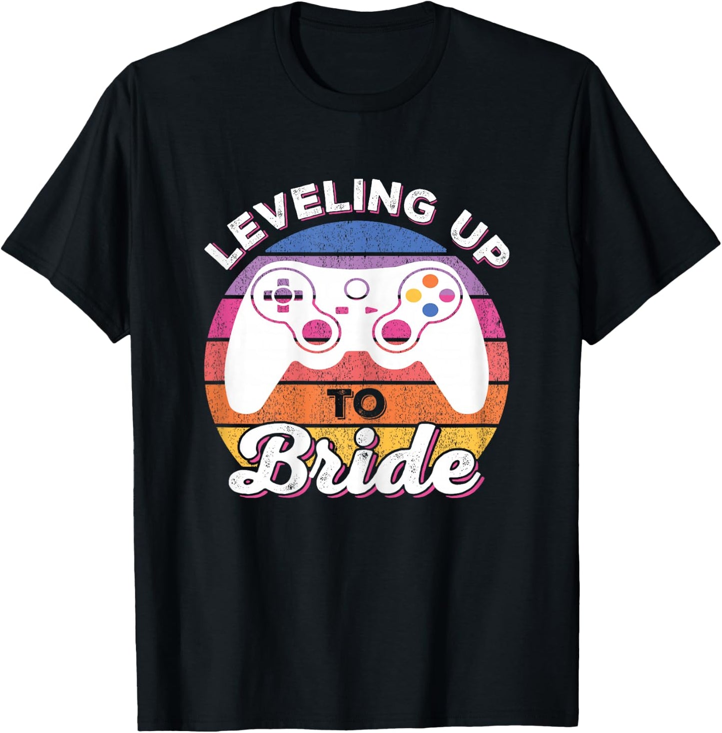 Soon To Be Wife Vintage Video Gaming Leveling Up To Bride T-Shirt - T-Shirt | Black