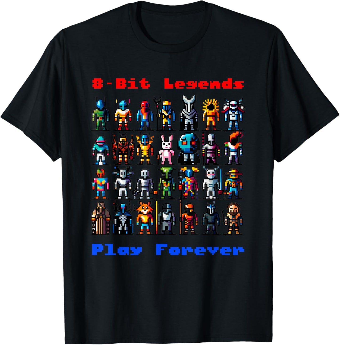 8-Bit Legends: Pixel Art World T-Shirt - T-Shirt | Black
