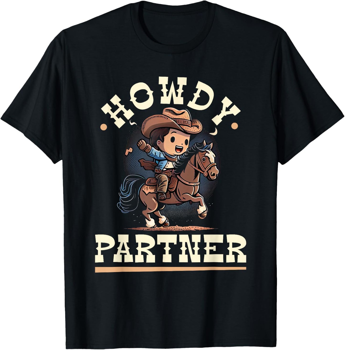 Howdy Partner, Cowboy Rodeo Kleinkind Jungen T-Shirt - T-Shirt | Black