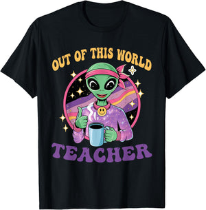 Out of this world funny alien - Space teacher school T-Shirt - T-Shirt | Black