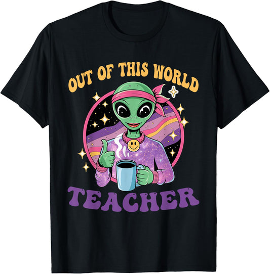Out of this world funny alien - Space teacher school T-Shirt - T-Shirt | Black