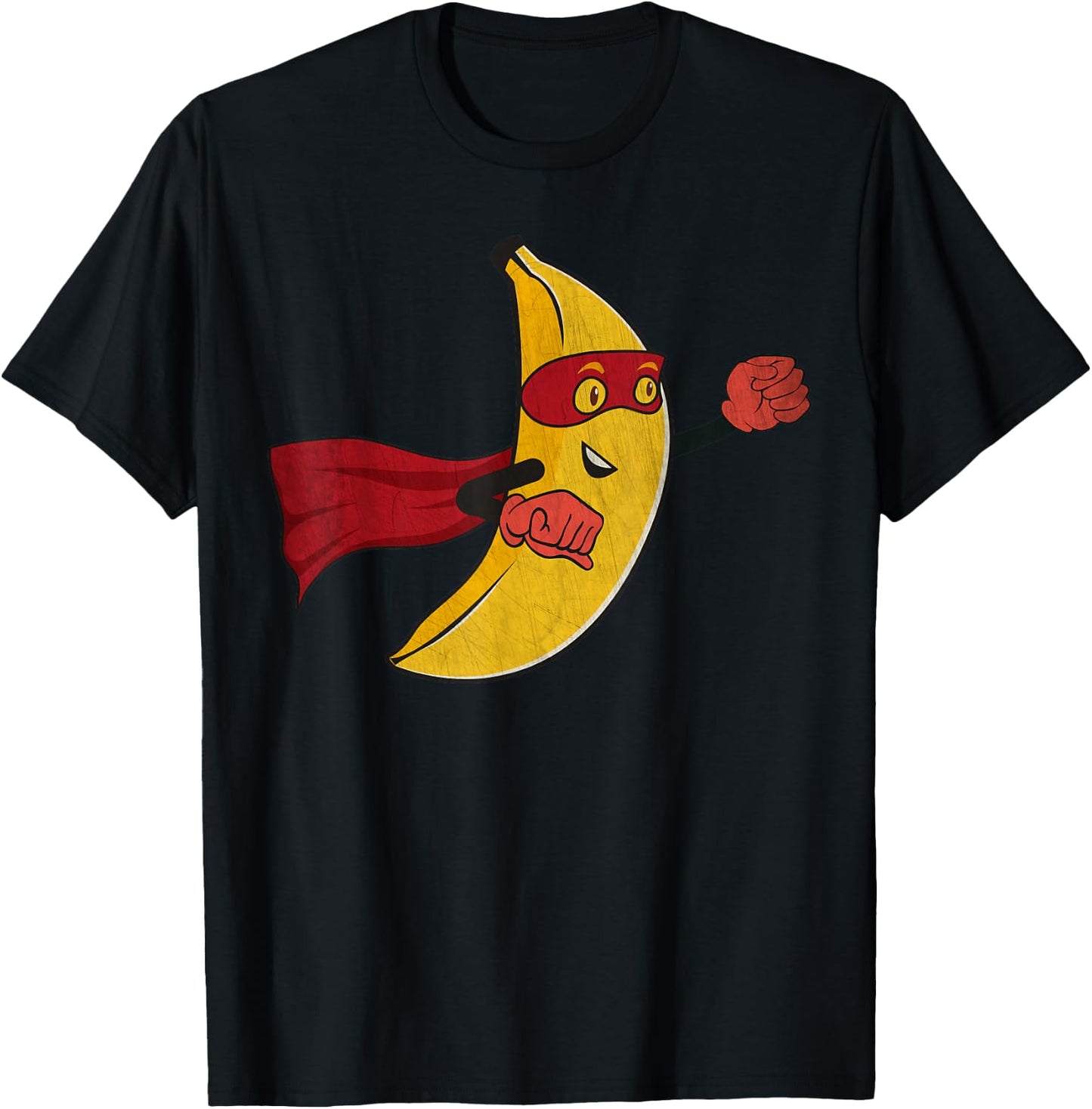Funny Banana Superhero Cartoon Hero Fruit Avenger Costume T-Shirt - T-Shirt | Black