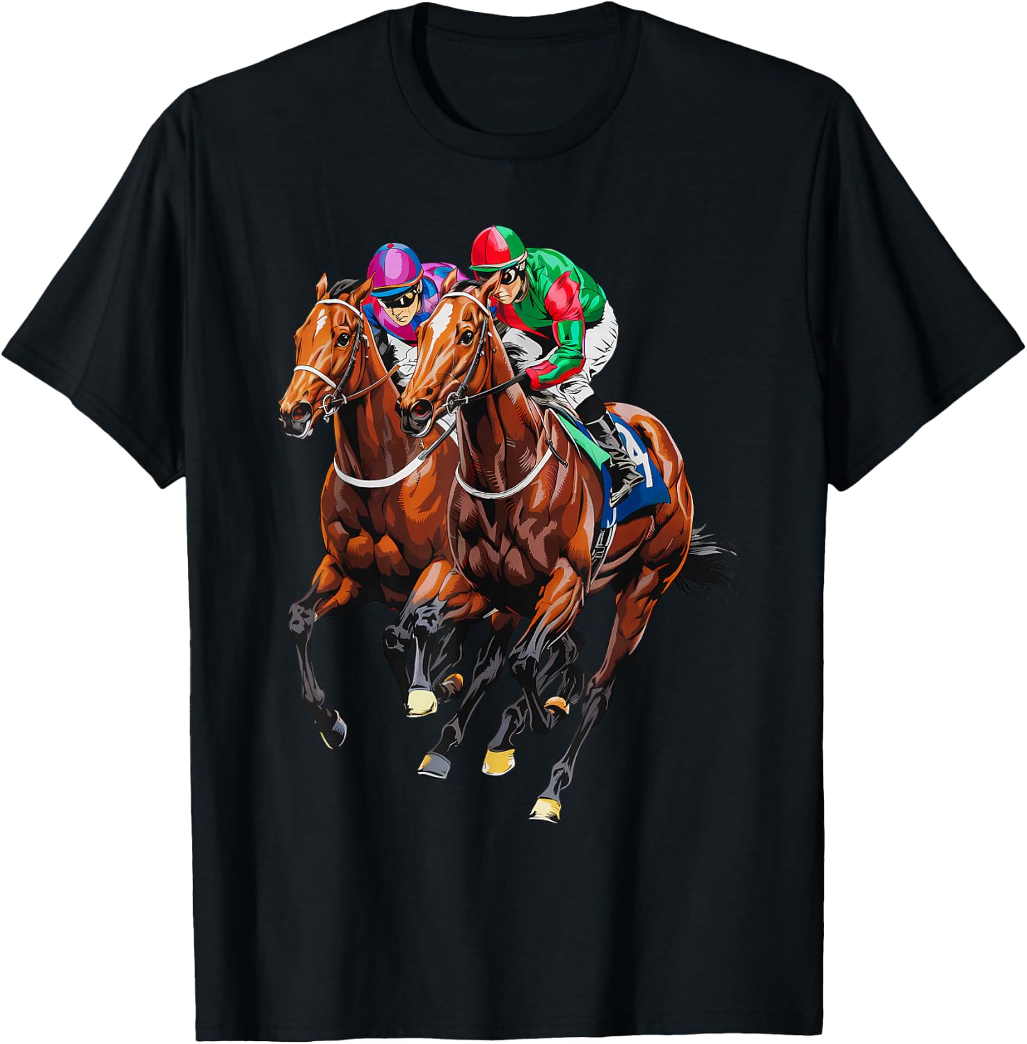 Funny Horse Racing Jockey Racer Derby Rider Race Track T-Shirt - T-Shirt | Black