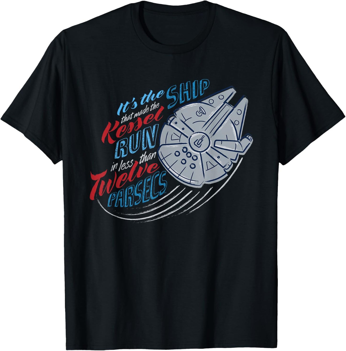 Star Wars Millennium Falcon Kettle Run in 12 Parsecs USA T-Shirt - T-Shirt | Black