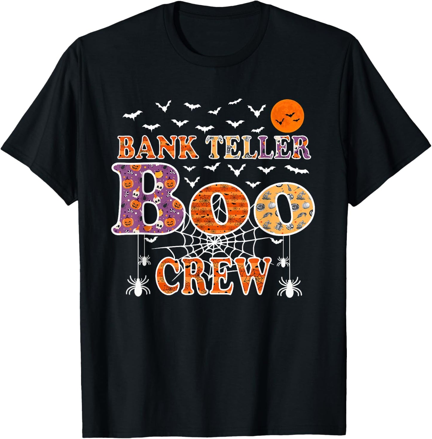 Bank Teller Boo Crew Shirt Funny Halloween Costume T-Shirt - T-Shirt | Black