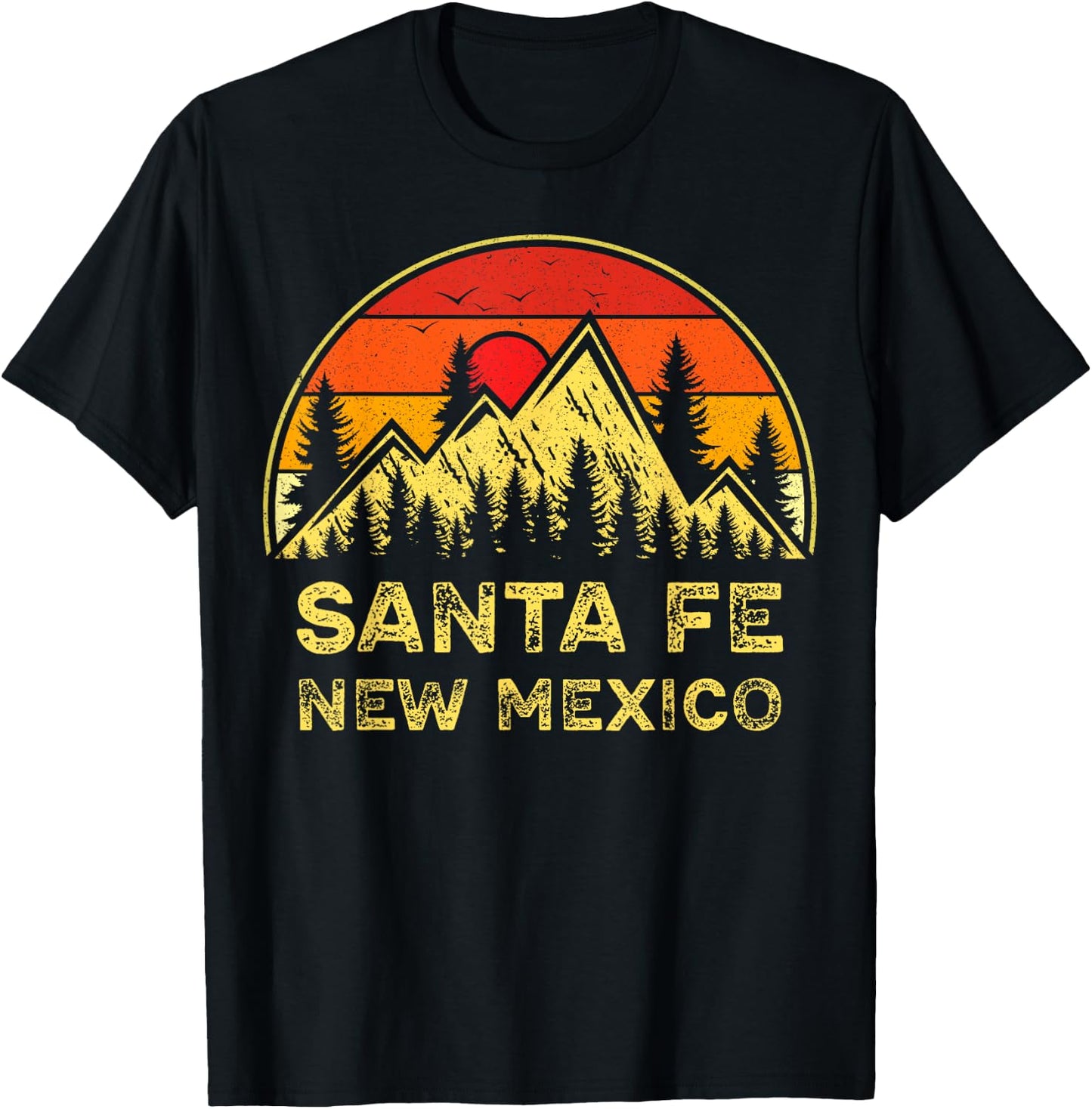 Vintage Santa Fe New Mexico NM Mountains Hiking Souvenir T-Shirt - T-Shirt | Black